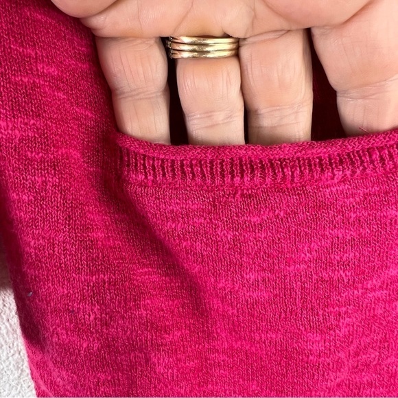 EILEEN FISHER Pink cardigan, V-neck with double button closure. 2 pockets - Picture 3 of 8